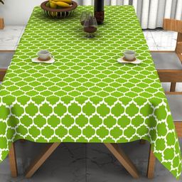 Pink Parrot Green Geometric Printed Cotton 4-Seater Table Cover-38