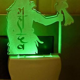 SOMIL Green & Blue Printed Glass Shiva Shaped Wall Lamp-image-85