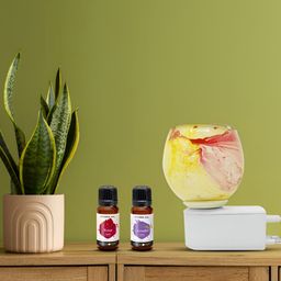 PEEPALCOMM 3Pc Yellow & White Marble-Printed Electric Aroma Oil Diffuser With Scented Oil-30