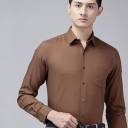 Arrow Manhattan Slim Fit Textured Pure Cotton Formal Shirt-picture-10