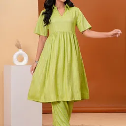 BAESD Pure Cotton Shirt Collar Tunic With Trousers Co-Ords-image-60