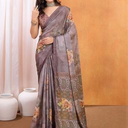 KALINI Floral Poly Crepe Saree-image-16