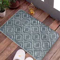 FABINALIV Grey Textured Rectangular Anti Skid Doormat-14