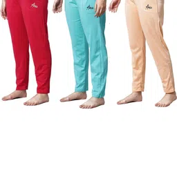 Pack of 3 Women Cotton Regular Fit Pyjama with Side Pockets-image-112