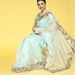 Mitera Sequinned Embroidered Net Saree-picture-21
