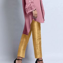Moda Rapido Women Shiny Silk Trousers with Pocket-image-50