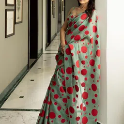 KALINI Polka Dots Printed Banarasi Saree-picture-10