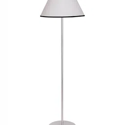 Devansh White Conical Shape Floor Lamp With Steel Base image 4