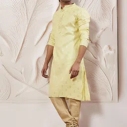 VASTRAMAY Men Ethnic Motifs Regular Kantha Work Kurta with Churidar-picture-50