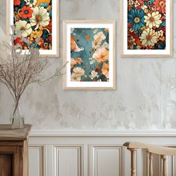 Kotart Brown & White 3 Piece Wood Floral and Botanical Wall Paintings-picture-35