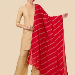 Studio Shringaar Floral Printed Gotta Patti Dupatta-image-22