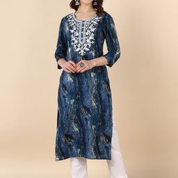 PinkTribe Women Abstract Printed Festive Straight Kurta-image-96