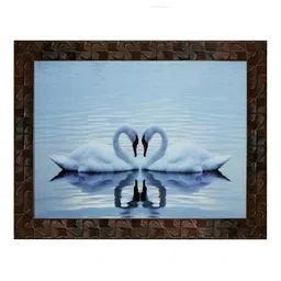 Indianara Grey & Blue 1 Piece Canvas Birds and Animals Wall Paintings-image-3