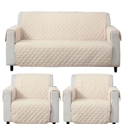 HOKIPO Polyester Quilted Cream 5 Seater Sofa Mat-image-38