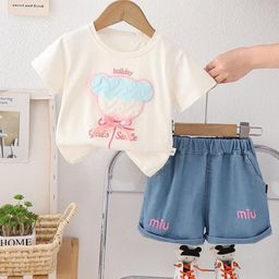 POP STREET KIDS Kids Printed Round Neck T-Shirt With Shorts-image-66
