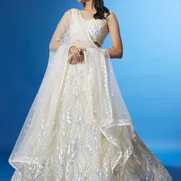 DIVASTRI Embellished Sequinned Semi-Stitched Lehenga & Unstitched Blouse With Dupatta-30