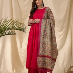 InWeave Women Regular Kurta with Trousers & With Dupatta-3