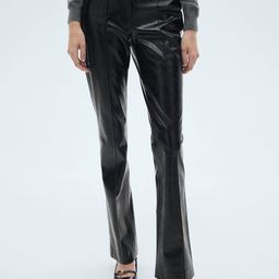 MANGO Women Faux Leather Trousers-image-80
