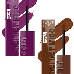 Ramp Walk Velvet Kiss Set Of 2 Lipstick - 3.5 ml Each -Wine - 03 - Chocolate Brown - 11-36