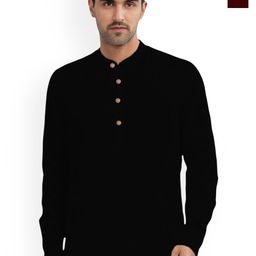 Vida Loca Selection Of 2 Band Collar Cotton Slim Fit Straight Short Kurta-picture-41
