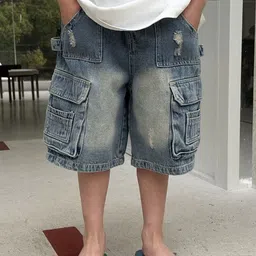 LULU & SKY Boys Washed Cargo Shorts Technology-picture-9