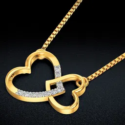 Joyalukkas Forever Linked Hearts Gold Necklace-image-83