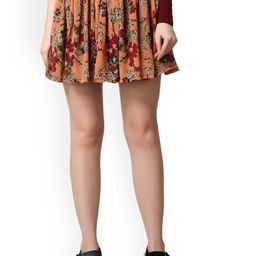 Moda Rapido Women Printed Mini Flared Skirt-image-79