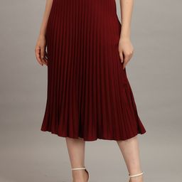 ZWERLON Women Pleated A-Line Midi Skirt-picture-23