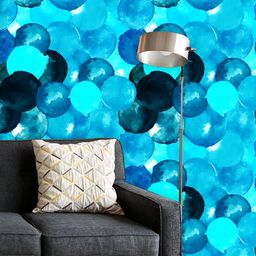 ArtzFolio Printed UV-Resistant Anti-Bacterial Blue Watercolor Circles Peel & Stick Wallpaper-image-38