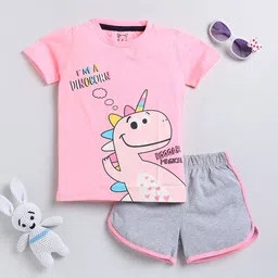 YK Girls Printed T-shirt with Shorts-picture-26
