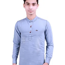 SQS Boys Slim Fit Full Sleeve Denim light blue Color Shirt-image-78