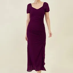 aayu Ruffled Georgette Maxi Tulip hem Dress-image-59