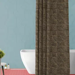 ArtzFolio Black & Brown Printed Waterproof Shower Curtain-image-68
