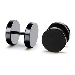 Teeragaj Unisex Stainless Steel Double Sided Circular Shaped Studs-picture-40