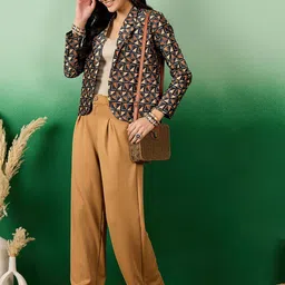 Sangria Printed Front Open Blazer image 4