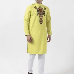 DEVOILER Men Ethnic Motifs Printed Regular Kurta with Pyjamas image 3