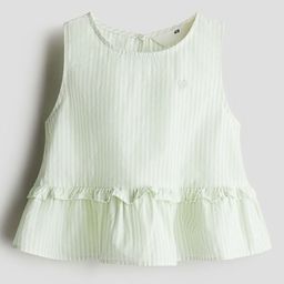 H&M Solid Cotton Peplum Top-image-35