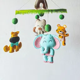 BABBLE WRAP Blue & Green Hand Stitch Crib Cot Mobiles-35