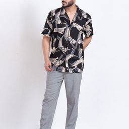 Kartikeya Jaipur Men Straight Fit Cuban Collar Abstract Printed Cotton Casual Shirt-image-92