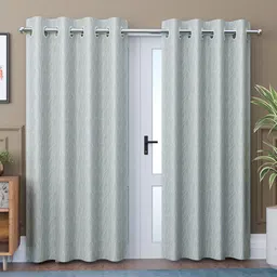 Kuber Industries Grey 2 Pieces Printed Door Curtain-92