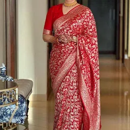 Sitanjali Woven Design Zari Silk Blend Kanjeevaram Saree-image-11