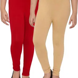 Tik Tok WEARS Girls Red Churidar Length Leggings-picture-28