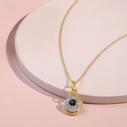 Mia by Tanishq 14KT Yellow Gold Topaz & 0.095 Carat Natural Diamond Pendant-picture-10