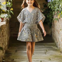 Naughty Ninos Checked Bell Sleeve Fit & Flare Dress-16