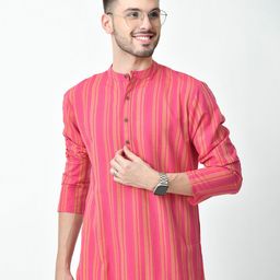 OTIRA Men Striped Festive Cotton Straight Kurta-picture-10