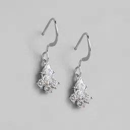 Carlton London 925 Sterling Silver Rhodium-Plated CZ Contemporary Drop Earrings-41