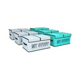 Aura Grey 6 Pieces My Stuff-Printed Double Lid Large 2 Compartments Drawer Organisers-45