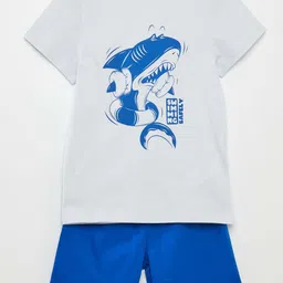 KIABI Boys Printed Round Neck Pure Cotton T-shirt With Shorts-image-32