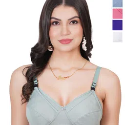 Liigne Pack Of 5 Cotton Full Coverage Maternity Bra-55