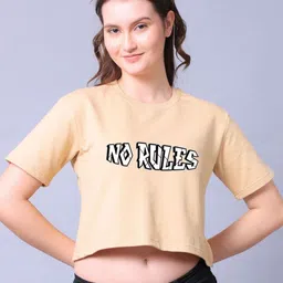 Lazy Lush Women Printed Cotton Crop Top-image-52